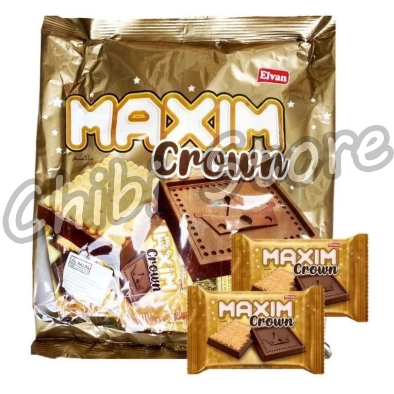 

Elvan Maxin Crown - Chocolate Biscuit Milk - Biskuit Salut Cokelat Compound Susu 275g