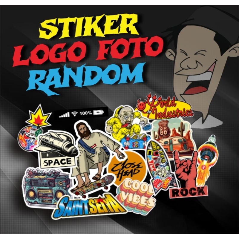 

stiker logo foto brand random Cetak UV