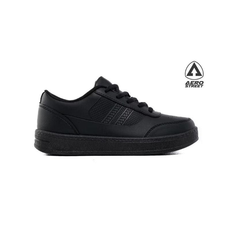 Aerostreet 31-36 Airstrike All black - sepatu sneaker casual sekolah anak laki-laki dan perempuan hi