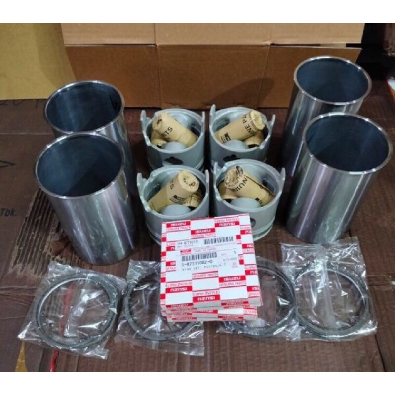 LINER SET 4PCS RING PISTON SEHER ISUZU PANTHER 2.5 ORIGINAL JPN