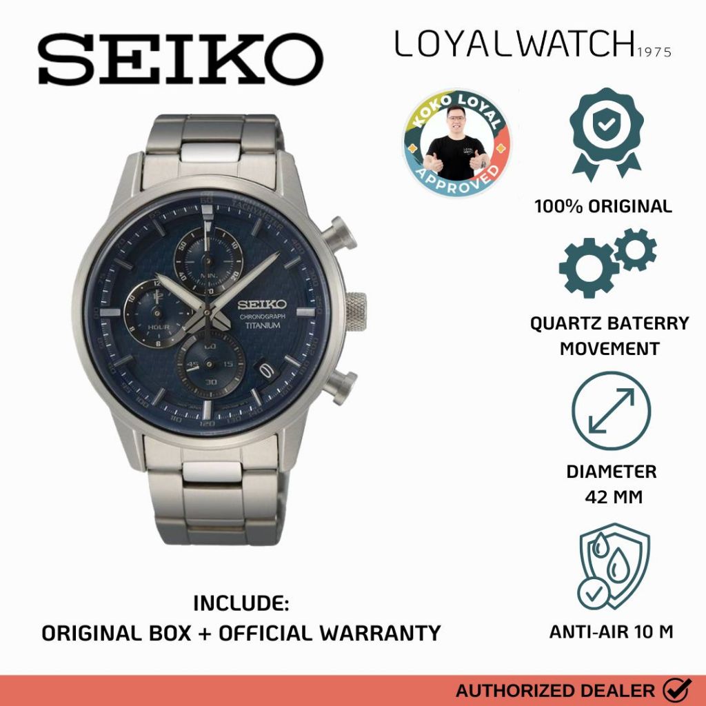 Jam Tangan Seiko Discover More Chronograph Pria SSB387P1 Titanium Original Garansi Resmi