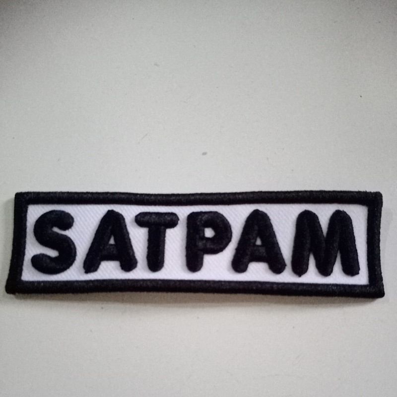 Bordir3D timbul SATPAM putih hitam