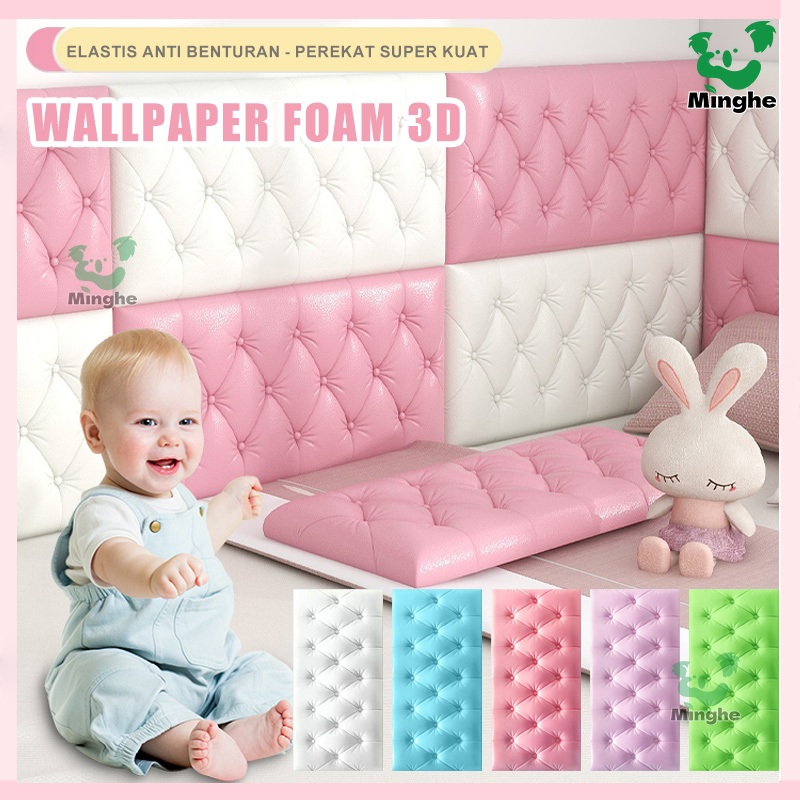 Wallpaper Dinding Foam / Sticker Dinding 30*60CM / Headboard Bed Wallfoam Empuk / Foam Tebal