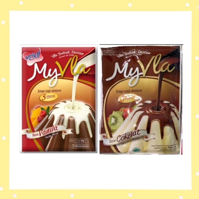 

Nutrijell MyVla Bubuk Vla instant Vanila dan Coklat 60g