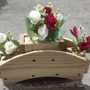 rak kayu bunga, rak kayu Asstetik rak kayu pot bunga pot bunga bentuk jembatan