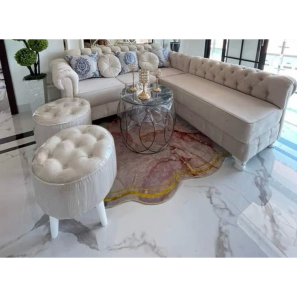 sofa L minimalis set meja pekanbaru kampar