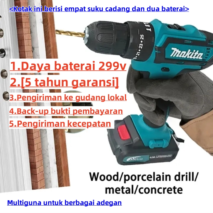 MAKITA 299VF Mesin Bor Impact Drill / Bor baterai / Bor Tanpa Kabel / Bor Listrik/Bor Listrik Set/