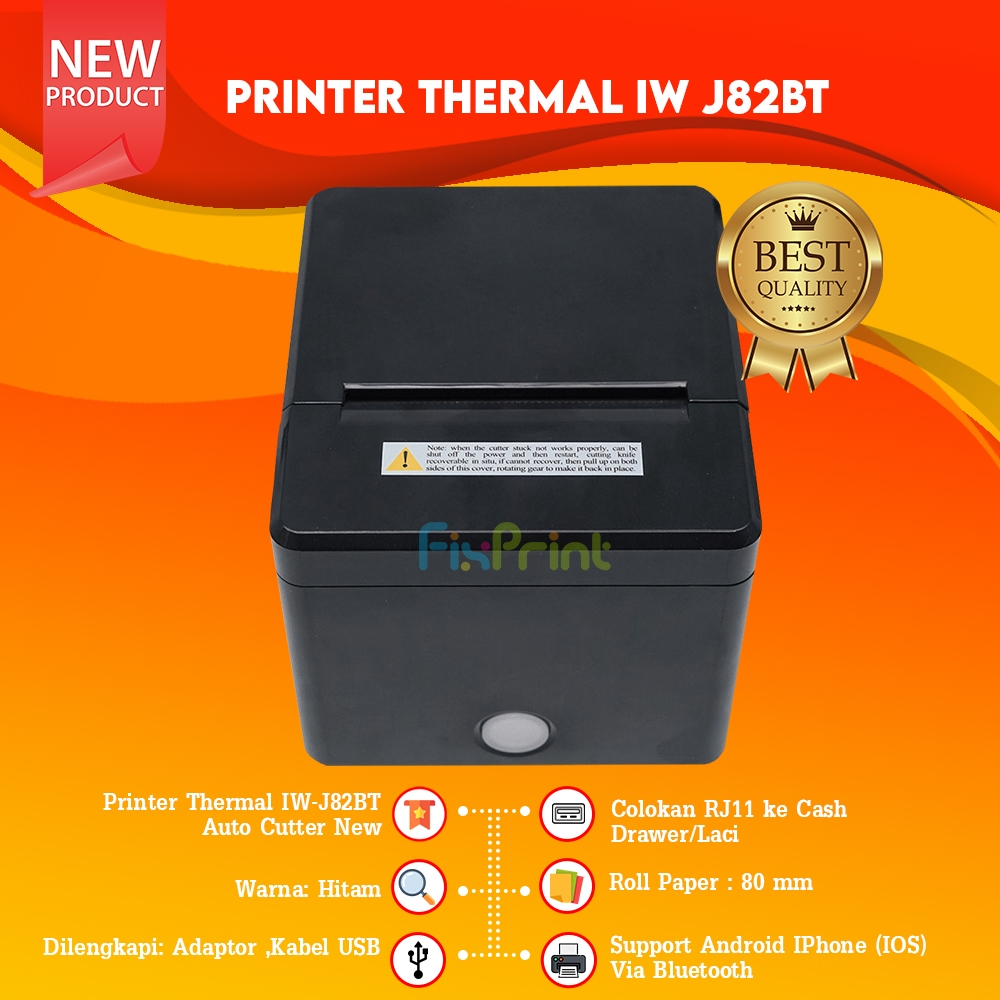 Printer Mini Kasir 80mm Thermal J82BT IW-J82BT Bluetooth