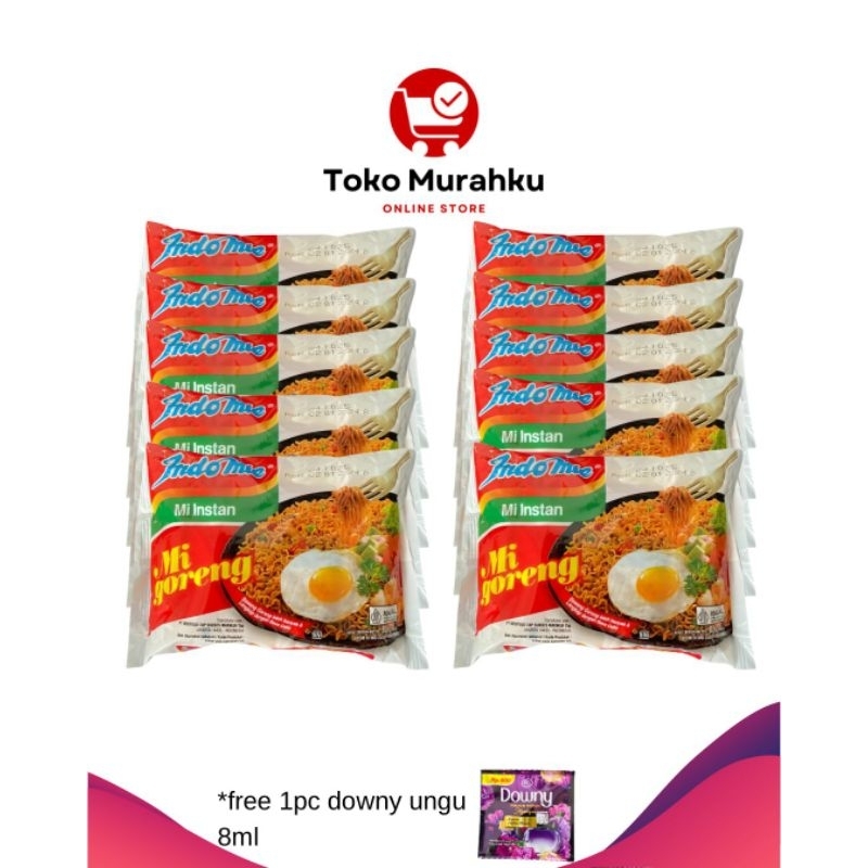 

INDOMIE GORENG SPESIAL MIE INSTAN 10pcs x 85gr (FREE 1pc downy ungu)