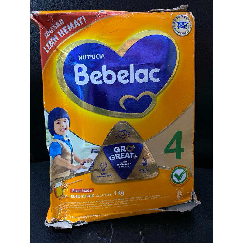

Bebelac 4 madu 1kg kemasan box rusak