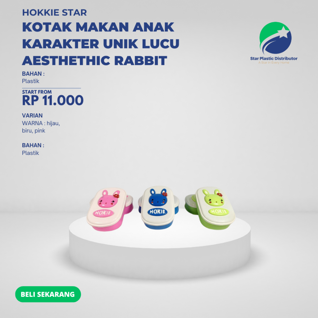 Kotak Makan Anak Bayi Balita Karakter Unik Lucu Estetik / Aesthethic Rabbit Kelinci