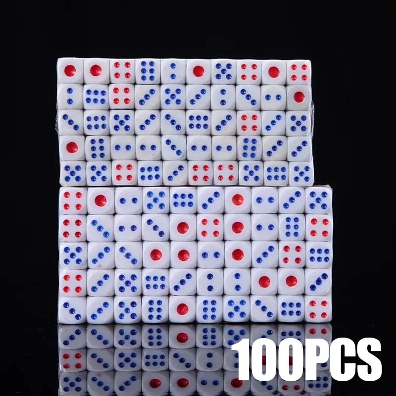100pcs Barang Plastik Plastik Distro Dice Mainan Dadu Permainan Dadu Dadu Kecil Dadu Premium Kualita