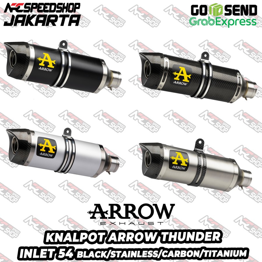Knalpot ARROW Exhaust Thunder Stainless / Black / Carbon / Titanium Silencer Only R15 GSX Ninja250Fi