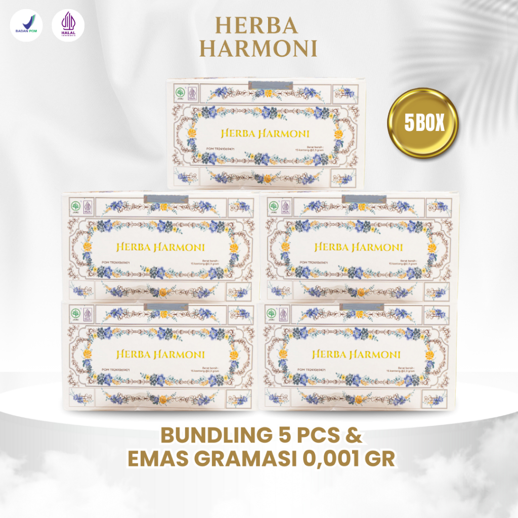 

Paket Bundling Teh Rimpang Herba Harmoni Jamu Instan Herbal 5 Pcs Dan Emas Gramasi 0,001 gr