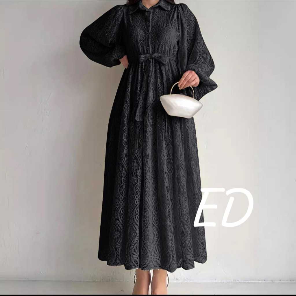 Top91 Dress Brukat Jesca E66 lengan balon/fashion wanita kondangan/pesta/wisuda viral