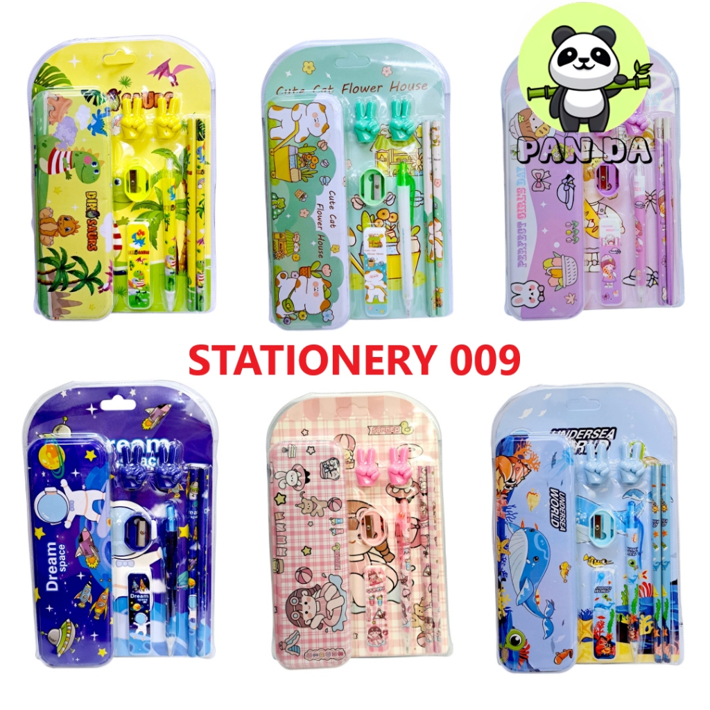 

STATIONERY SET 009 PERLENGKAPAN TULIS MENULIS PENGHAPUS KOTAK PENSIL KAYU MEKANIK PENGHAPUS PEACE SOUVERNIR KADO LUCU