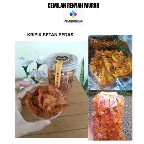 

Kripik singkong pedas, kripik setan, Kripik pedas, kripik singkong pedas daun jeruk