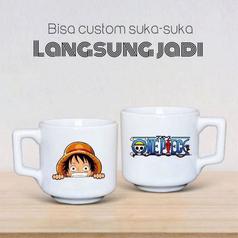 mug gelas anime onepiece naruto demon slayer wibu cangkir keramik kado souvenir oleh2 murah berkuali