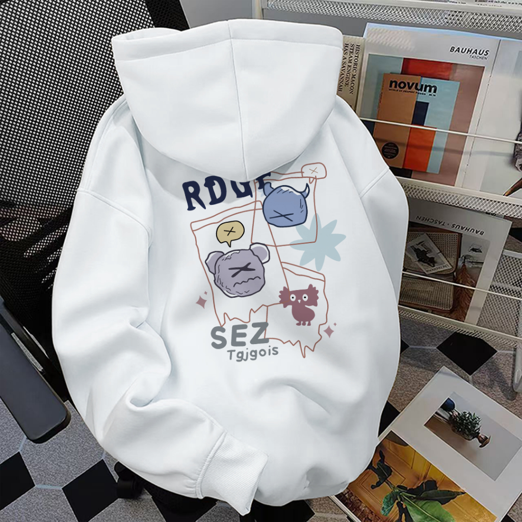 Jessica Hoodie Wanita Korean Style Terbaru Hoodie Oversize Wanita Motif Graffiti Warna- Warni Bahan 