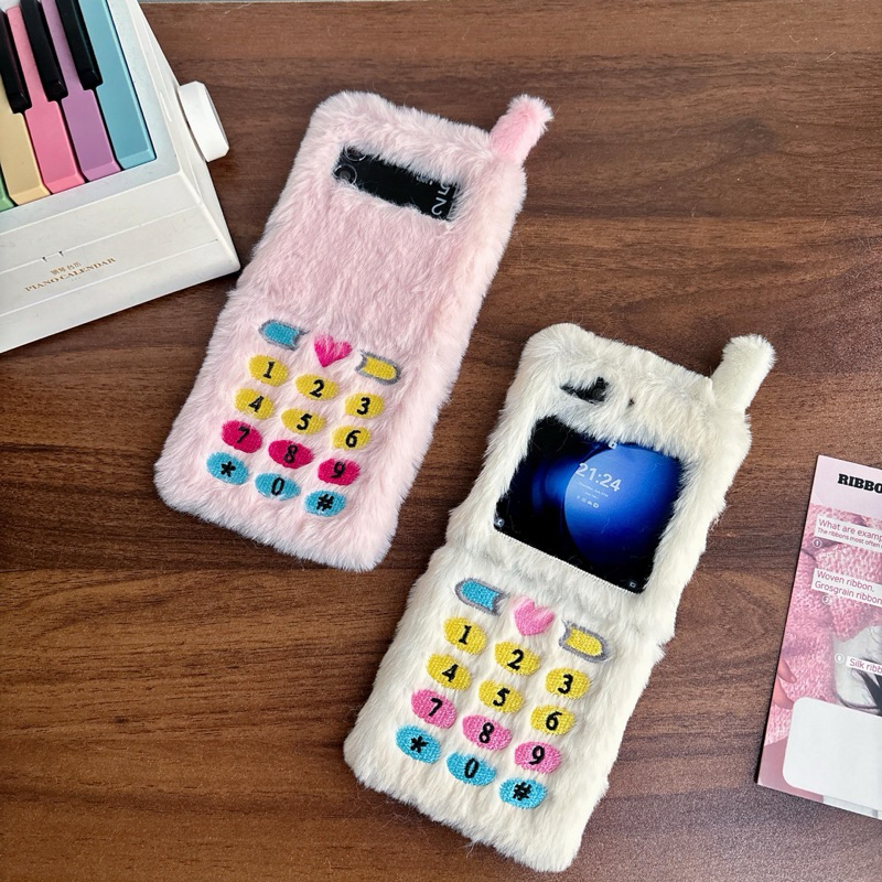 Furry Case Telepone Casing Unik Bulu Halus Motorola Nokia Samsung Z Flip 7 6 5 4 3 Lucu ZFLIP7 ZFLIP