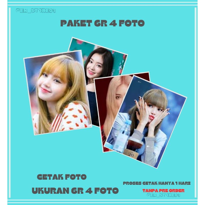 Cetak foto ukuran 6R 4 foto proses cetak 1hri