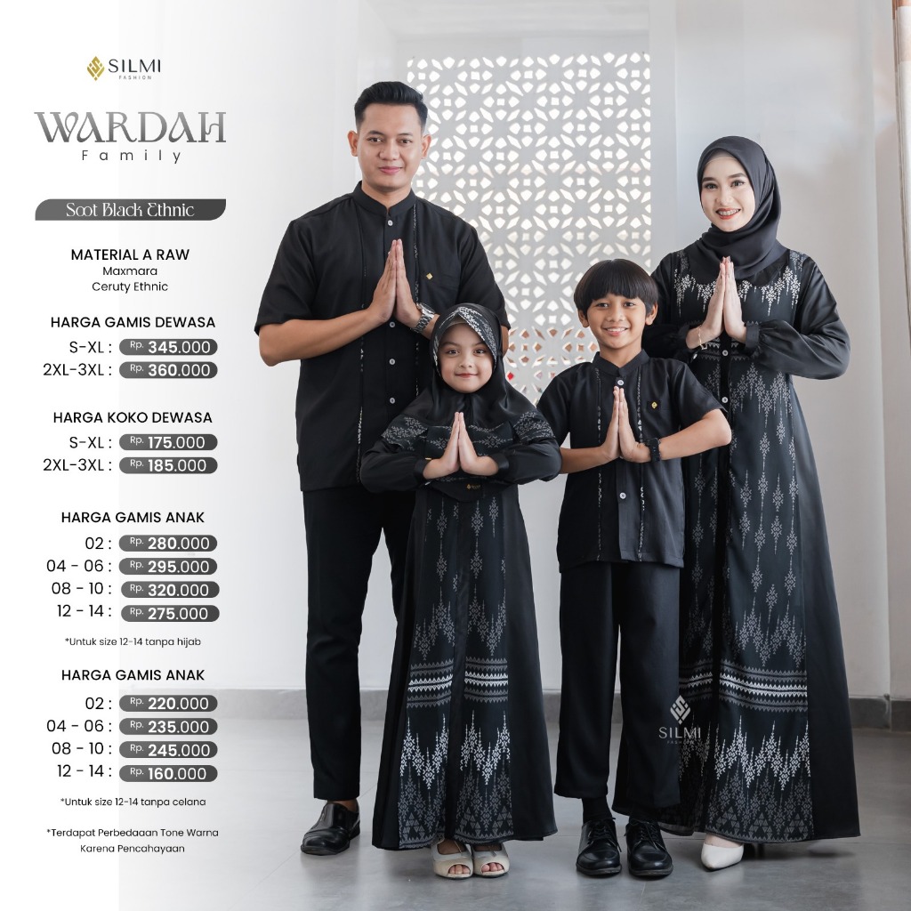 Baju Sarimbit Keluarga Wardah Family Navy Terbaru Family Set Baju Couple Hitam Brown