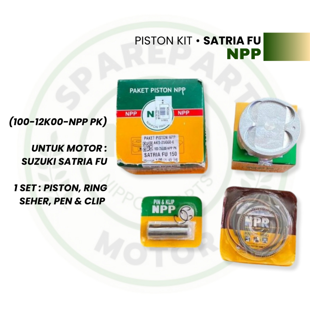 Set Piston Kit Satria FU || Paket Piston Set Seher Kit Suzuki Satria FU Merk NPP