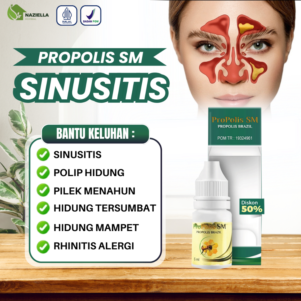Propolis SM Untuk Sinusitis, Polip Hidung, Pilek Menahun, Hidung Tersumbat, Hidung Mampet Untuk Anak