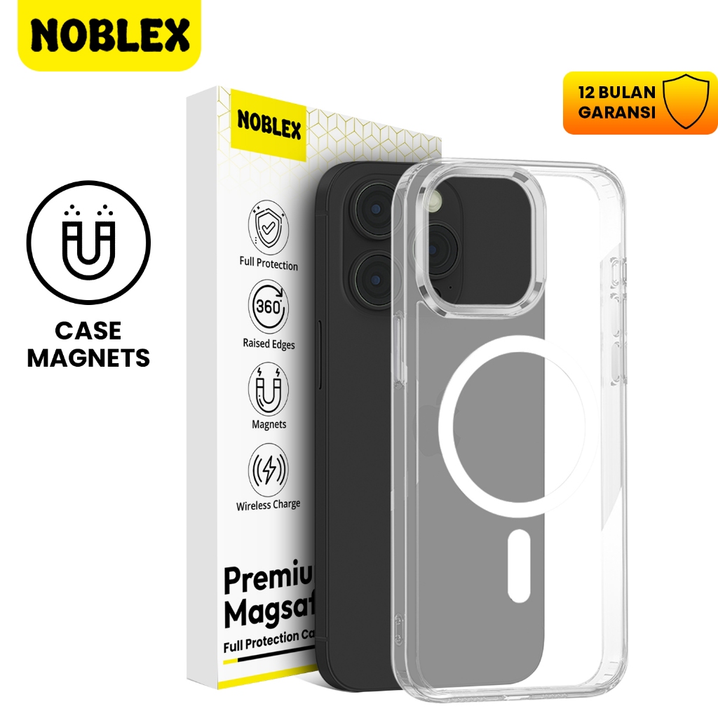 Noblex Magnetic Case Magsafe for iPhone 13 Casing Anti Crack Anti Kuning for iPhone Magnetic Wireles
