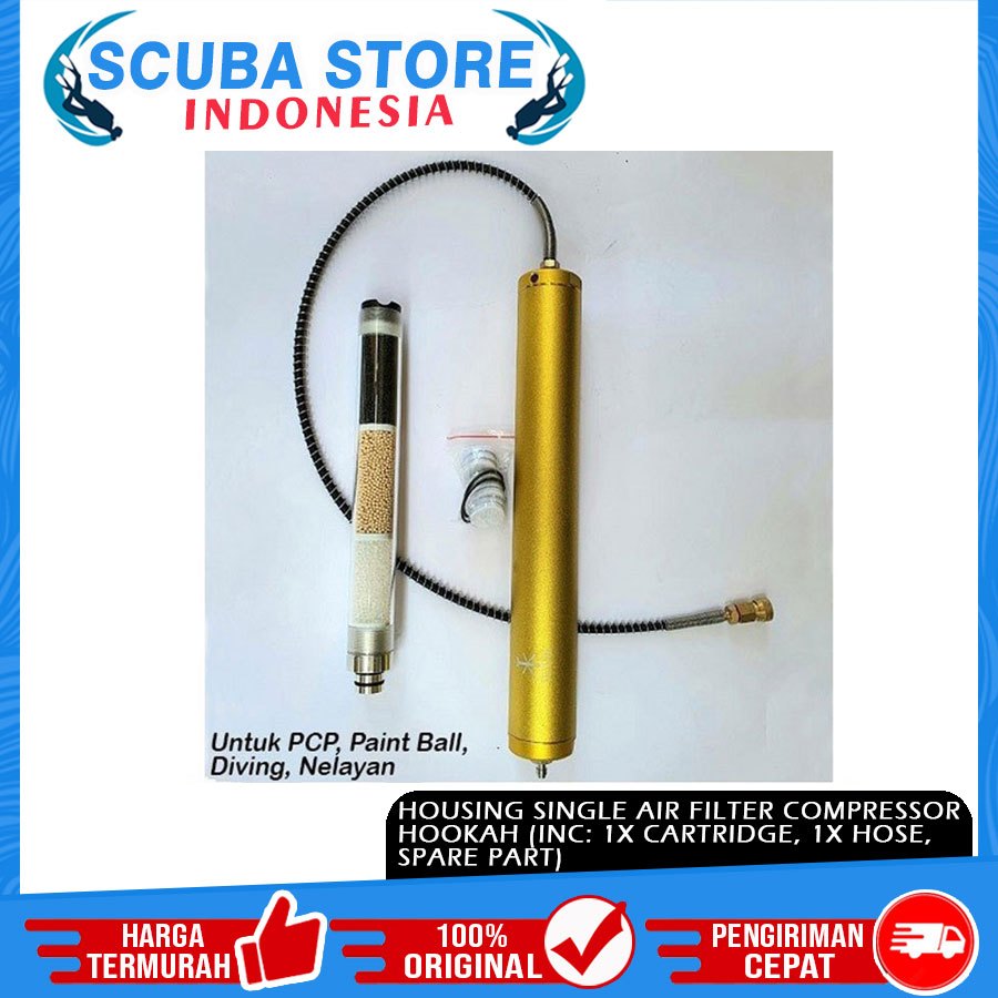 Housing Air Filter Udara Single Compressor PCP Breathing Air Kompresor Nelayan Dacor Selam Scuba Div
