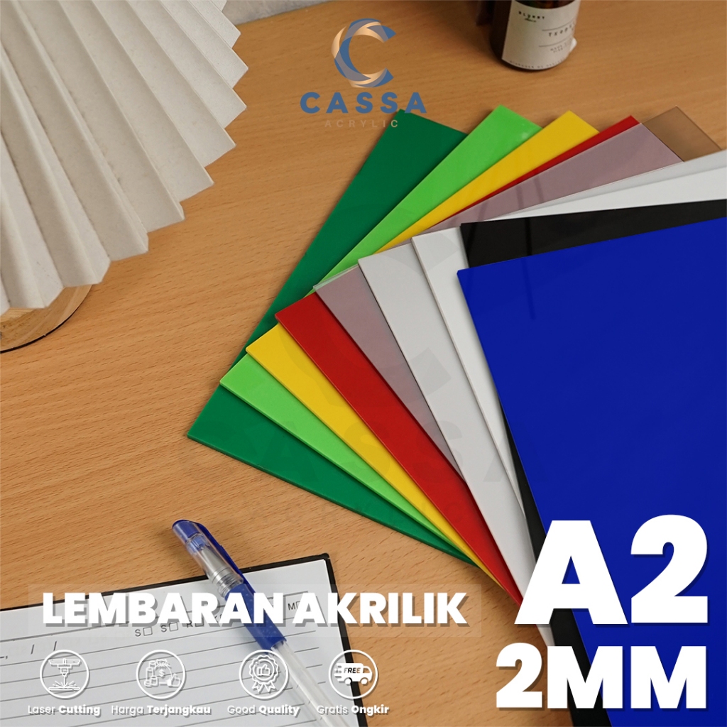 

Akrilik Lembaran A2 2mm / Acrylic Sheet Clear Transparan Warna
