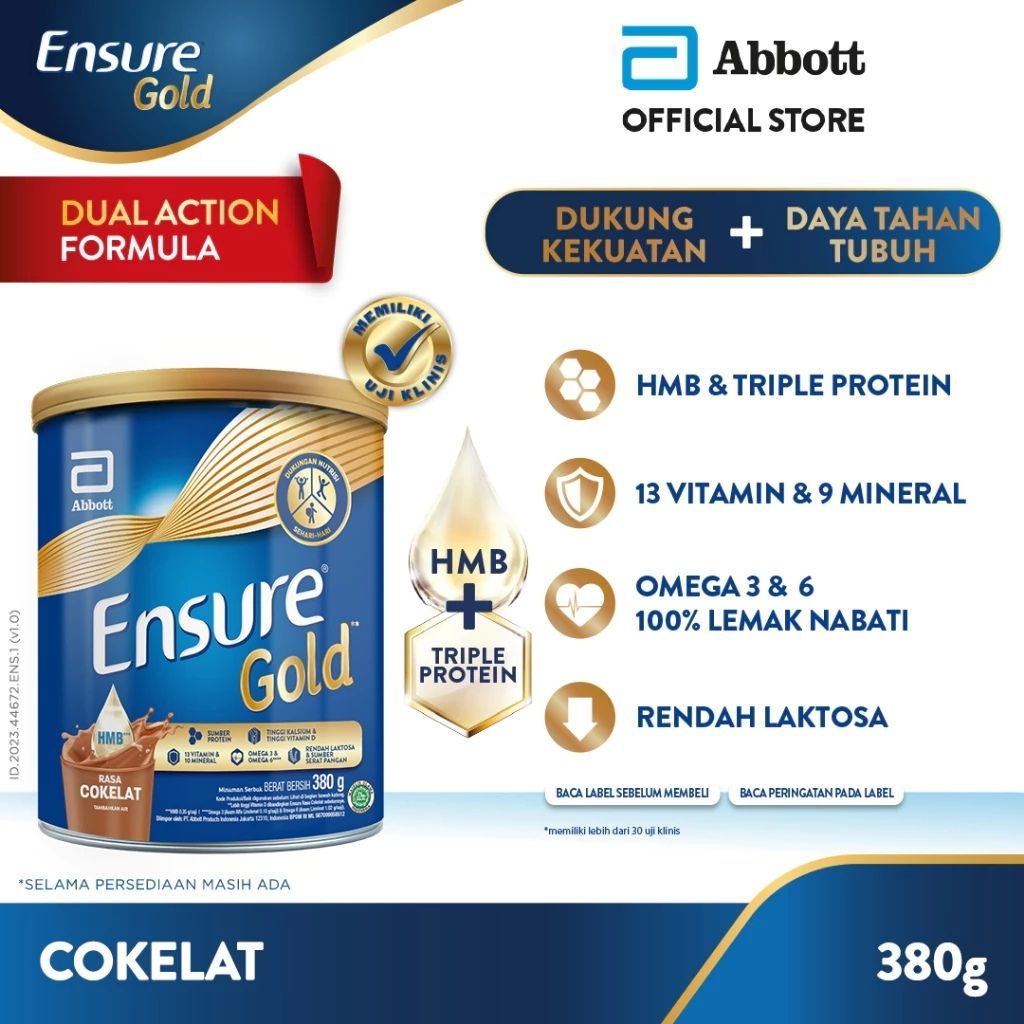 

ENSURE GOLD COKELAT 380GR - RAJA SUSU