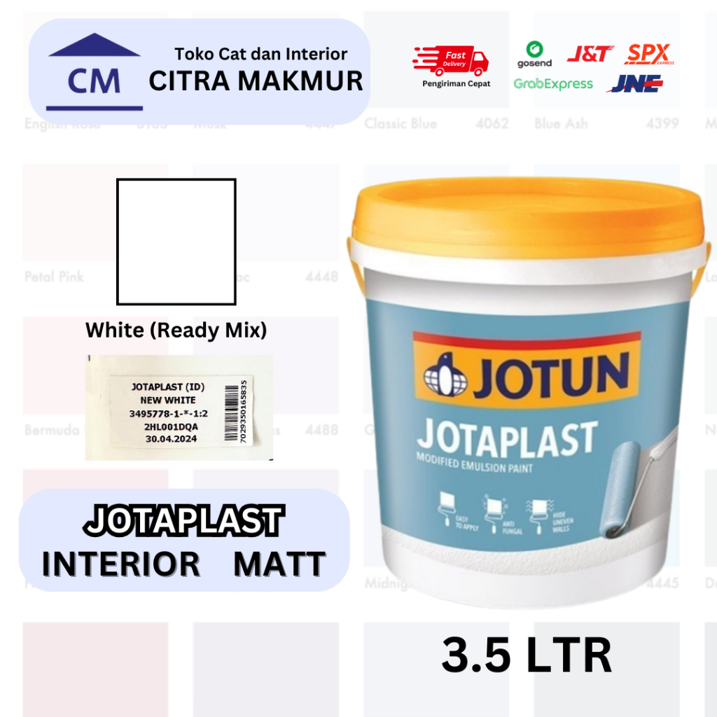 Jotun JOTAPLAST White Putih - 3.5 Ltr