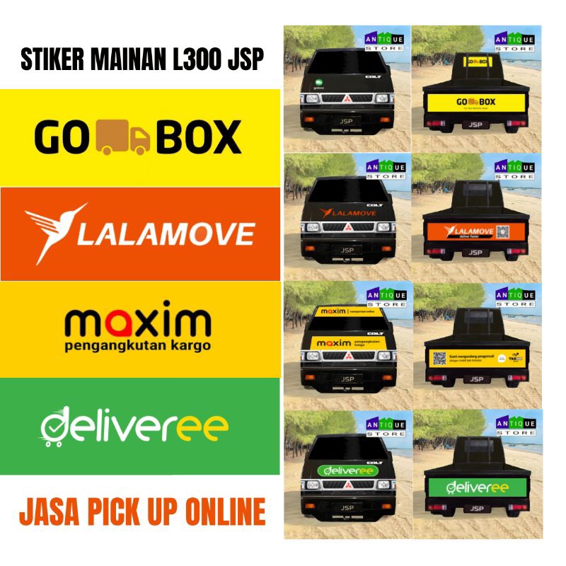 Stiker Mainan L300 JSP | Jasa Pick Up Online | GOBOX | LALAMOVE | maxim | deliveree