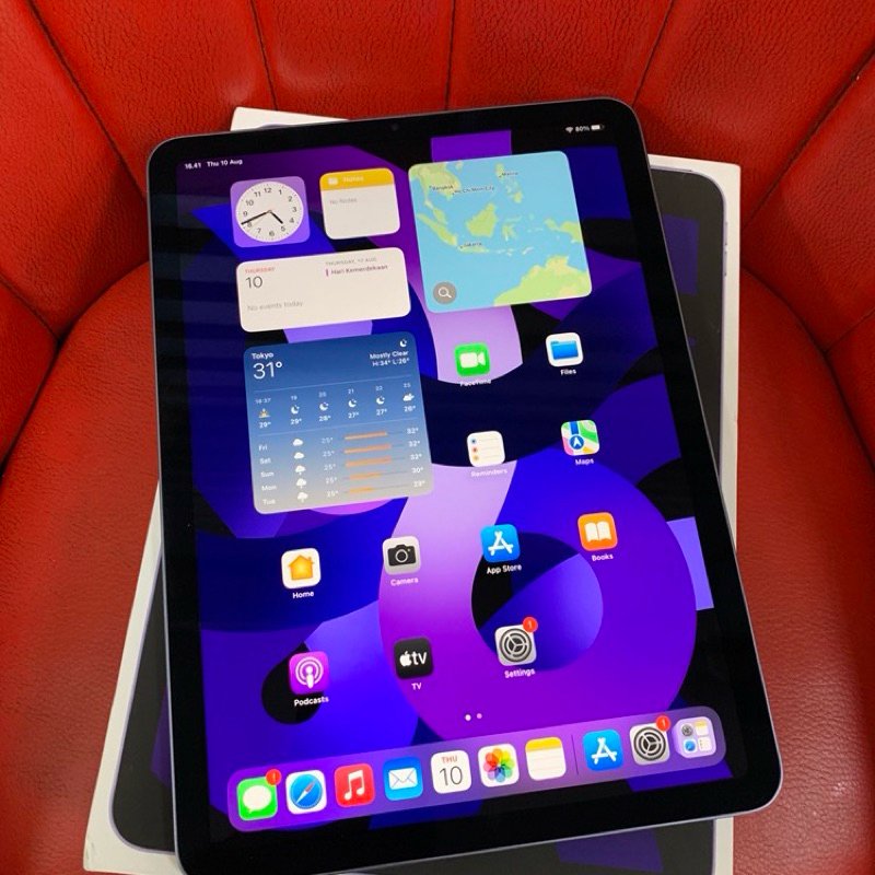 iPad Air 5 256gb M1 Wifi Purple Second iBox Mulus Like New Fullset Original