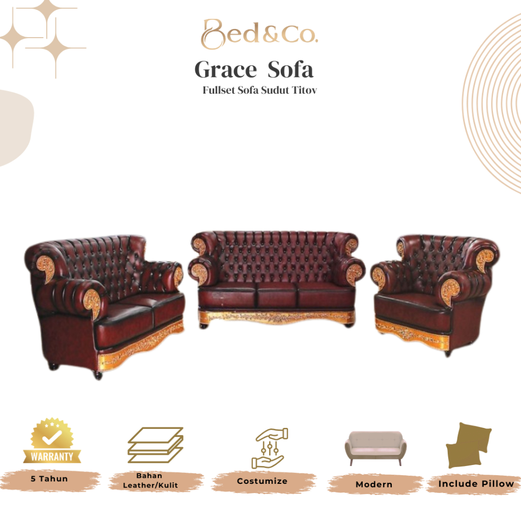 Sofa Titov Grace - Sofa 321 Mewah - Sofa Tamu Jumbo - Sofa Keluarga Sandaran