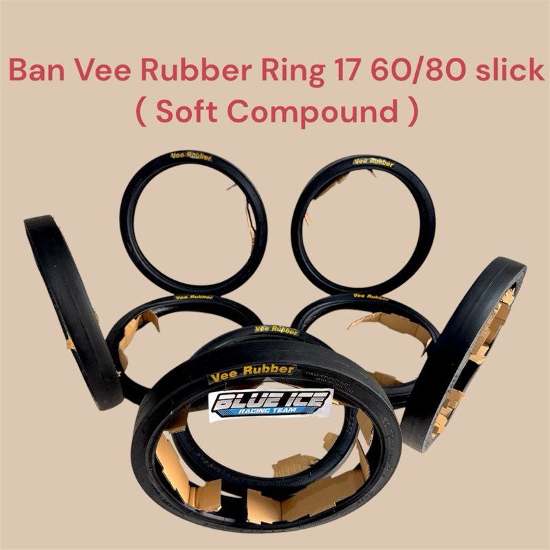 BAN VEE RUBBER V266 VEERUBBER RING 17 60/80 60 80 TAHUN TERBARU SOFT COMPOUND BLUE ICE RACING
