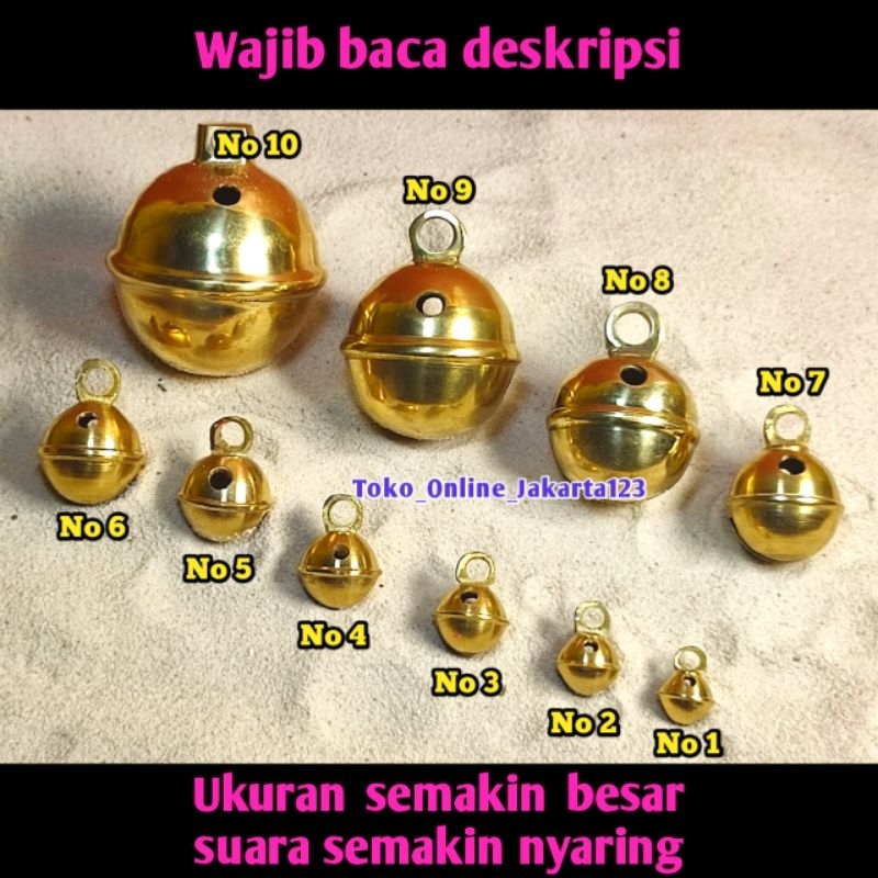 Klintingan Bahan Kuningan Uk Jumbo No 8,9&10 Krincingan Klintingan Full Kuningan Suara Nyaring