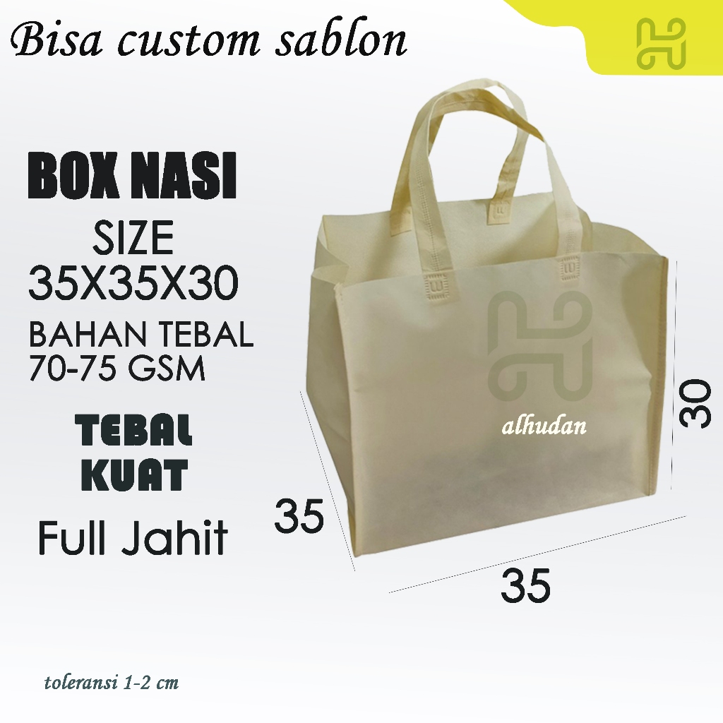 

Goodie Bag Tas Spunbond Sponbon Kotak Box Nasi Kue 35x35x30 Jahit