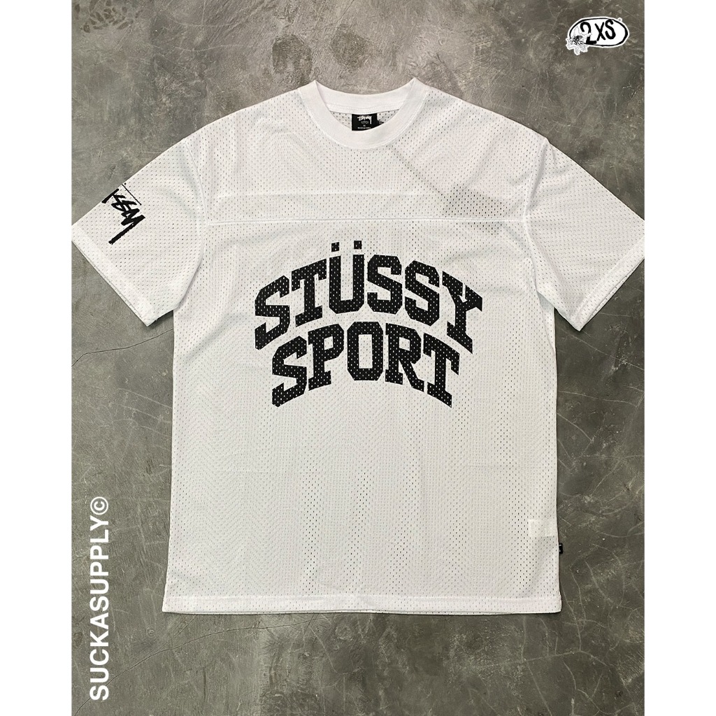 STUSSY SPORT MESH JERSEY - WHITE
