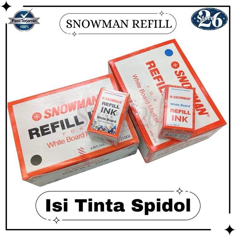 

Isi Tinta Spidol Snowman White Board / Refill Snowman (Pcs)