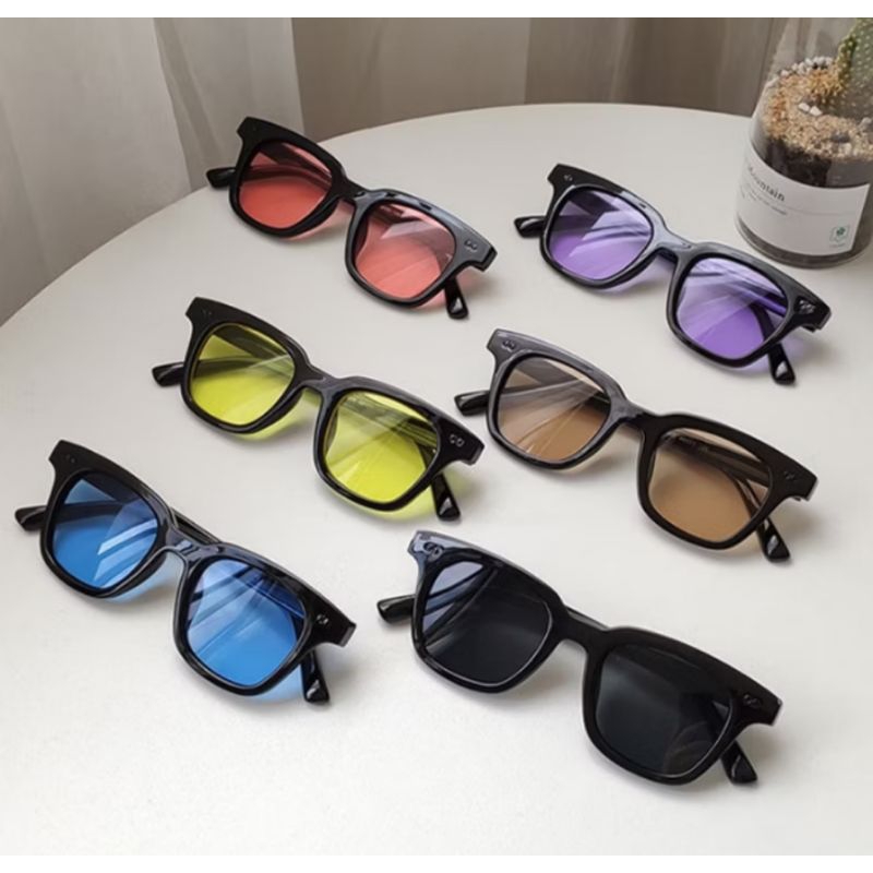 Kacamata Candy Color Hitam Wanita/Pria Kekinian Sunglasses