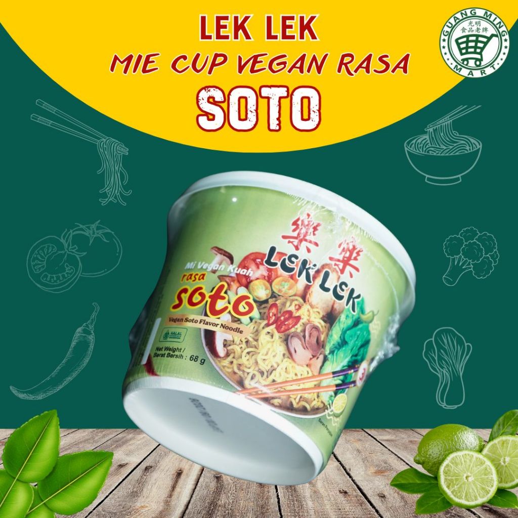 

Mie Cup Lek Lek Vegan Kuah Rasa Soto / Vegan Soto Flavor Noodle