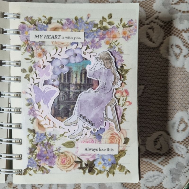 

75 cm Stiker Bunga Mawar Ungu Pink Purple Long Flower Sticker Roll