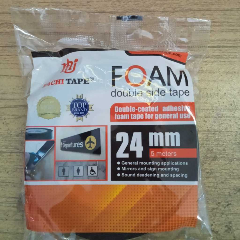 

Isolasi Double Tape Gabus FOAM NACHI 1 inch (24 mm) x 5 Meter