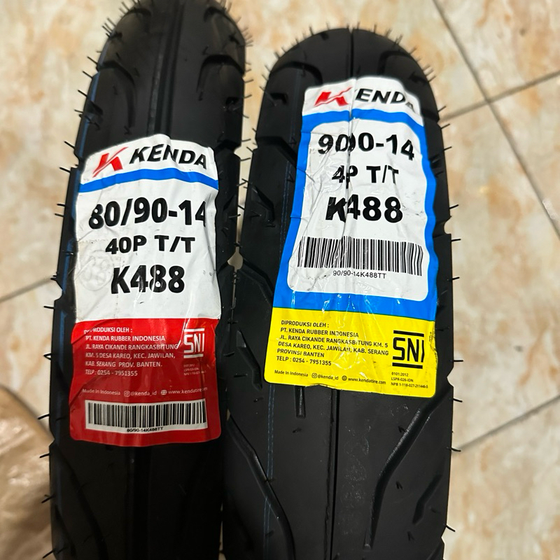 BAN KENDA BIASA (NON TUBLES)/BAN LUAR 80/90 RING 14 DAN 90/90 RING 14