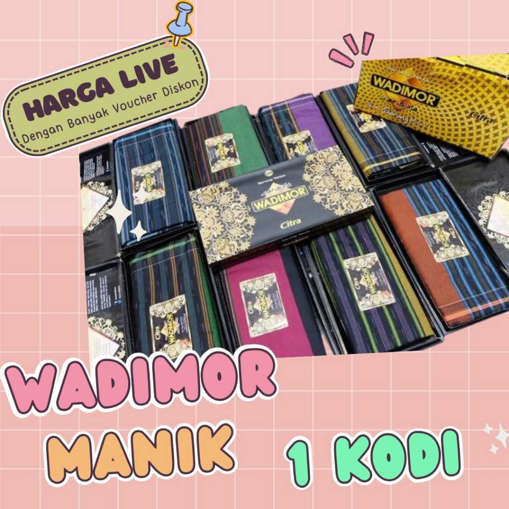 |HARGA LIVE| Sarung Wadimor MANIK MANIK 1 KODI / Sarung Dewasa / Sarung Grosir Ecer