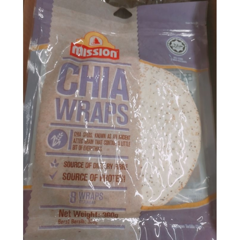 

Mission Tortilla kulit kebab chia Wraps isi 8pcs 300gr