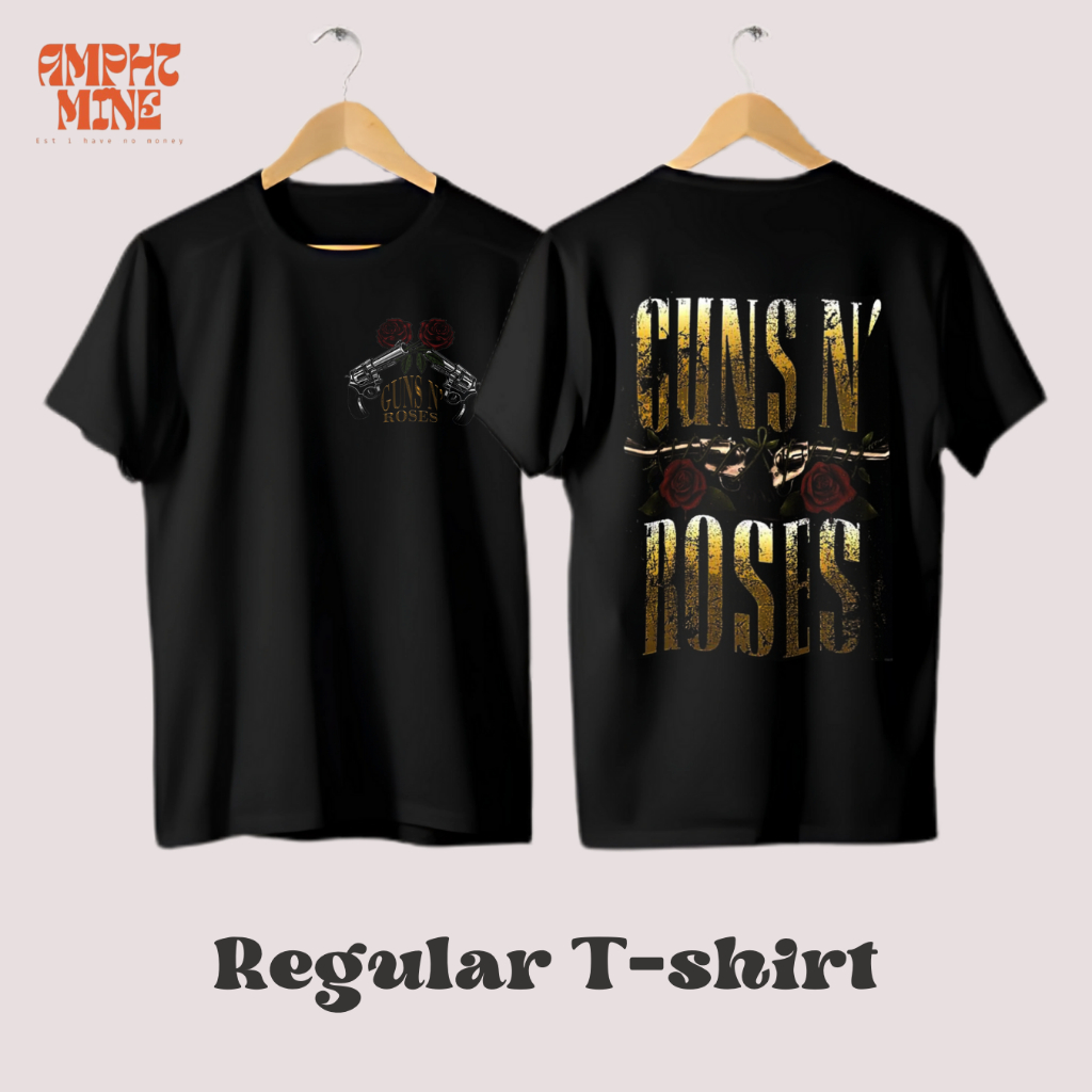 AMPHTMINE T-SHIRT BAND GUNS N ROSES KAOS BAND GUNS N ROSES KAOS BAND METAL KAOS BAND 24S SIZE-XXL