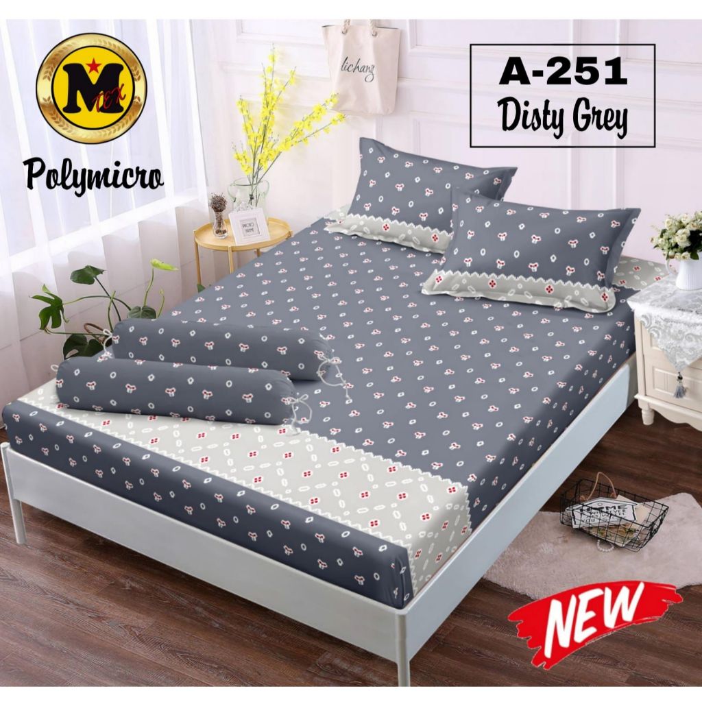 [COD] Sprei Set Jumputan Grey Terbaru 180x200 160x200 120x200 Tinggi 20 cm Free Sarung Bantal & Guli
